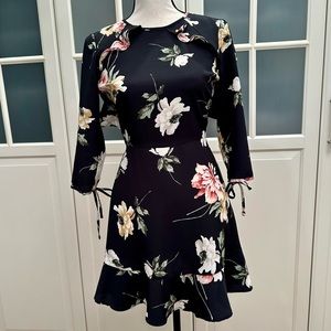 Topshop black floral dress